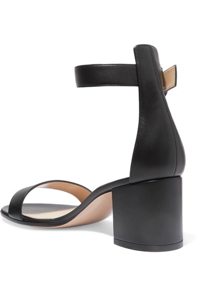 Shop Gianvito Rossi Versilia 60 Leather Sandals In Black