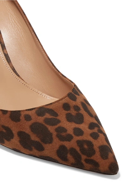 Shop Aquazzura Purist 75 Leopard-print Suede Pumps In Leopard Print