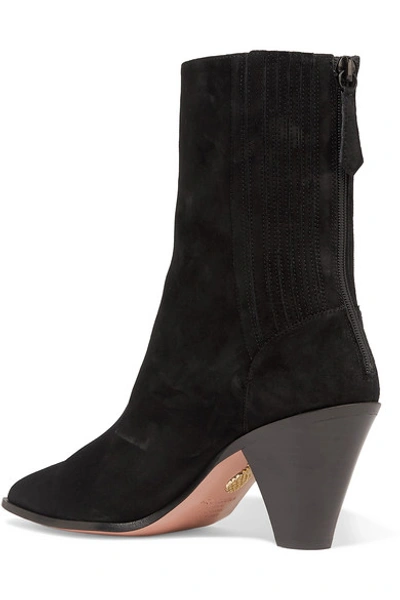 Shop Aquazzura Saint Honoré 70 Suede Sock Boots In Black