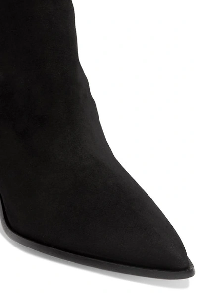 Shop Aquazzura Saint Honoré 70 Suede Sock Boots In Black