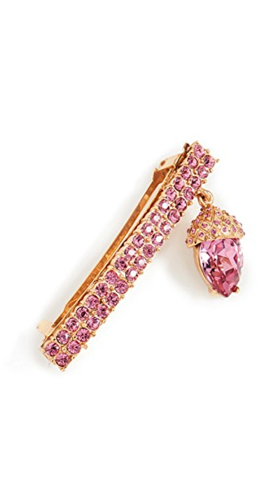 Shop Oscar De La Renta Pave Acorn Barrette In Rose