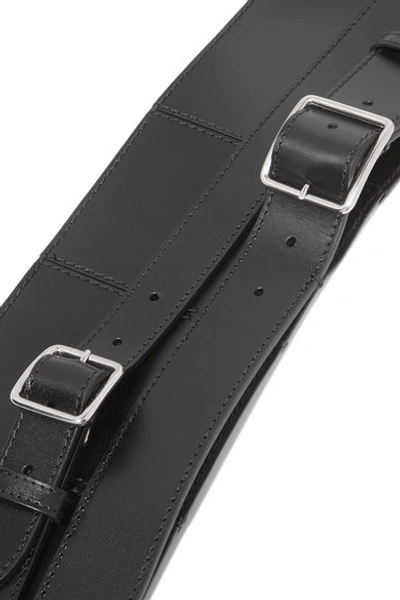 Shop Alexander Mcqueen Buckle-detailed Leather Corset Belt In Black