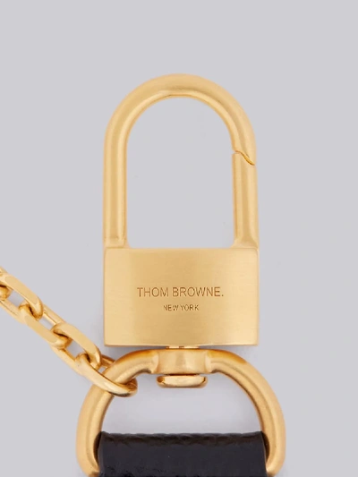 Shop Thom Browne Brass Twill-edged Keyring In Multicolour