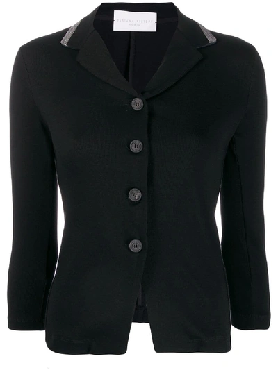 Shop Fabiana Filippi Knitted Style Blazer Jacket - Black