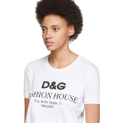 DOLCE AND GABBANA 白色 FASHION HOUSE T 恤