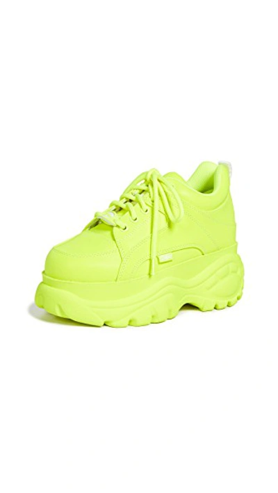 Shop Buffalo 1337-14 Classic Kicks Sneakers In Neon Yellow
