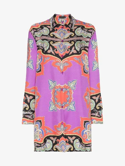 Shop Etro Paisley Print Silk Shirt In Multicoloured