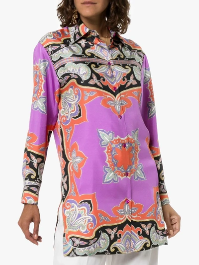 Shop Etro Paisley Print Silk Shirt In Multicoloured