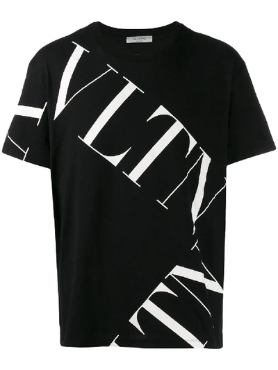 Shop Valentino Logo Print T-shirt - Black