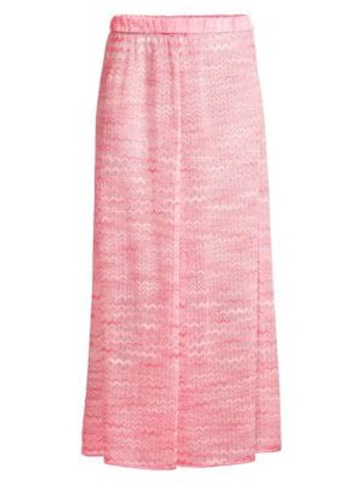 Shop Missoni Flowy Wide-leg Pants In Hot Pink
