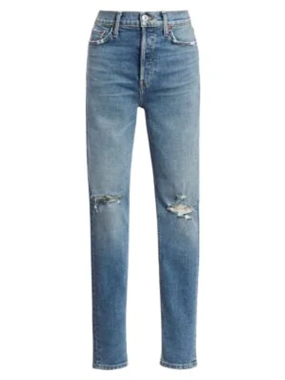 Shop Re/done Ultra High-rise Distressed Jeans In Fade Away Destroy