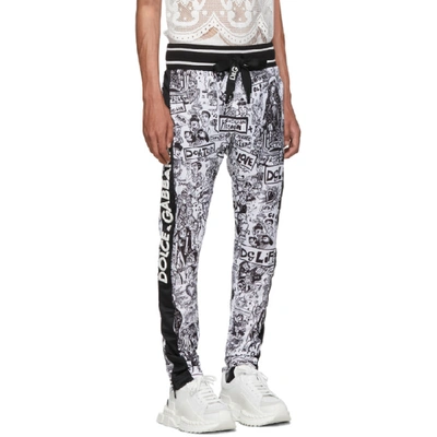 Shop Dolce & Gabbana Dolce And Gabbana Black And White Love Tradition Lounge Pants In Hwy62f.bia