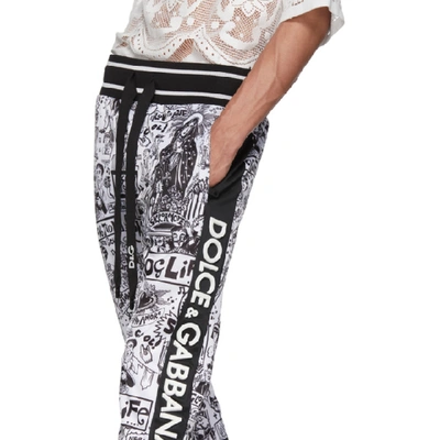 Shop Dolce & Gabbana Dolce And Gabbana Black And White Love Tradition Lounge Pants In Hwy62f.bia