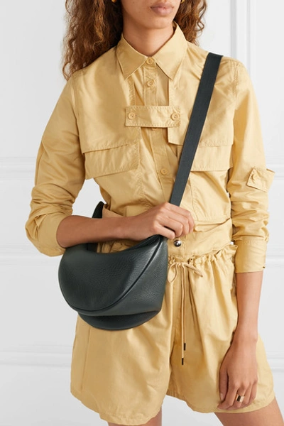 Shop The Row Slouchy Banana Large Textured-leather Shoulder Bag In Green
