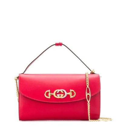 Shop Gucci Horsebit Shoulder Bag In Red