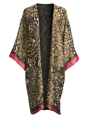 silk leopard robe