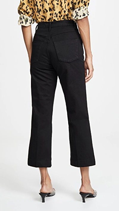 Shop J Brand Joan High Rise Cropped Trousers In Black