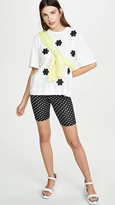 Shop English Factory Polka Dot Bike Shorts In Black With White Polka Dots