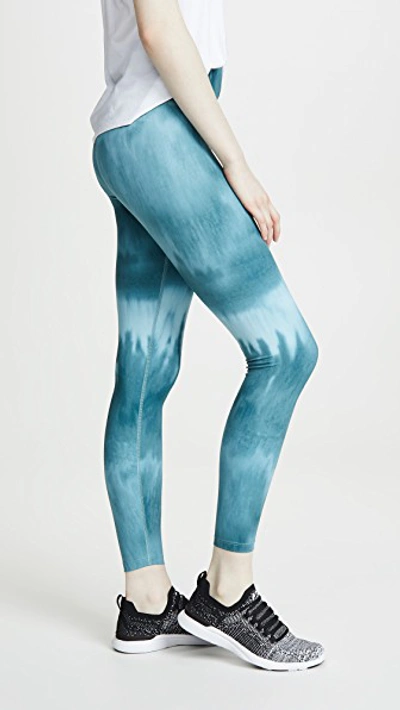 Shop Beyond Yoga Olympus High Waisted Midi Leggings In Washed Bali Blue