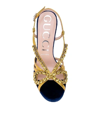 Shop Gucci Crystal Embellished Sandals In Multi