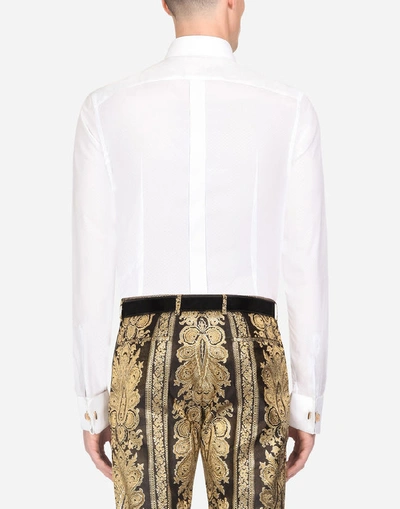 Shop Dolce & Gabbana Jacquard Pants In Gold