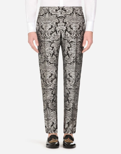 Shop Dolce & Gabbana Jacquard Martini Suit In Silver