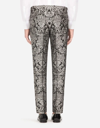 Shop Dolce & Gabbana Jacquard Martini Suit In Silver