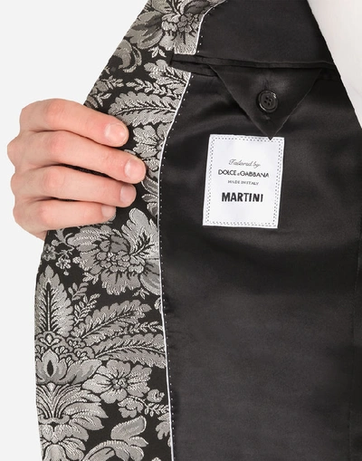 Shop Dolce & Gabbana Jacquard Martini Suit In Silver