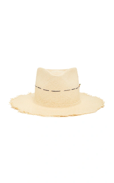 Shop Nick Fouquet Little Havana Embroidered Straw Hat In Neutral