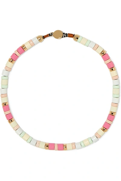 Shop Roxanne Assoulin Bahamas Enamel Necklace In Pink