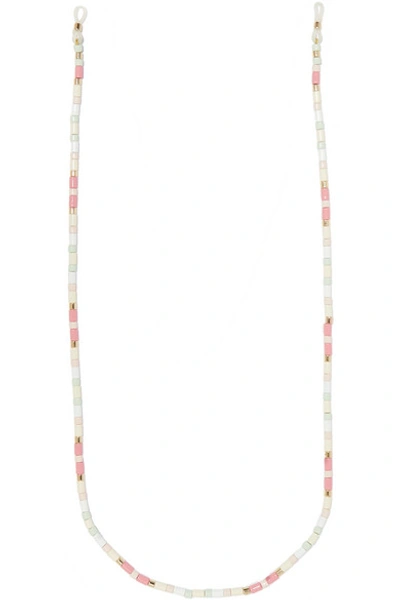 Shop Roxanne Assoulin Bahamas Enamel And Gold-tone Sunglasses Chain In Pink