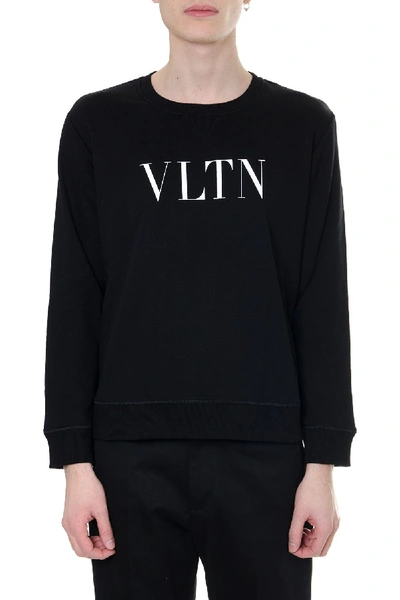 Shop Valentino Vltn Crewneck Sweatshirt In Black