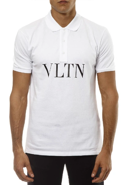 Shop Valentino Vltn Polo Shirt In White