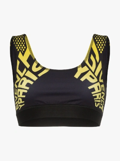 Shop Givenchy Logo Print Sports Bra In Black