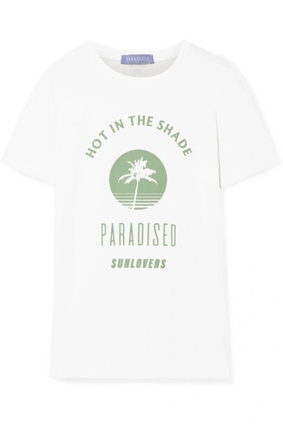 Shop Paradised Hot Shade Printed Cotton-jersey T-shirt In White