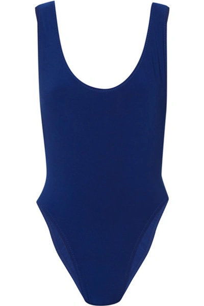 Shop Norma Kamali Marissa Swimsuit In Blue