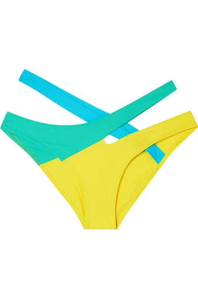 Shop Agent Provocateur Izaro Color-block Bikini Briefs In Yellow
