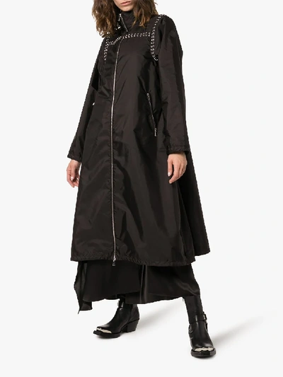 Shop Moncler Eyelet Detail Rain Jacket In Black