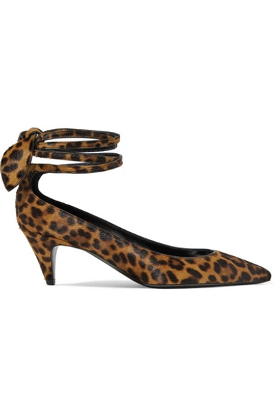 Shop Saint Laurent Charlotte Leopard-print Calf Hair Pumps In Leopard Print