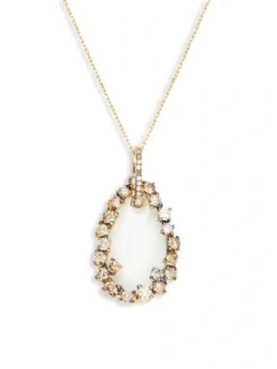 Shop Suzanne Kalan 18k Rose Gold, Green Amethyst & Champagne Diamond Pendant Necklace