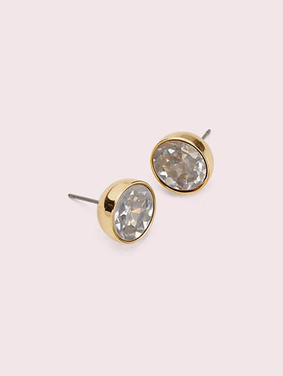 Shop Kate Spade Reflecting Pool Round Studs In Clear/gold