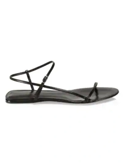 Shop The Row Women's Bare Flat Leather Sandals In Black