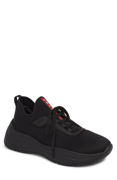 Shop Prada Trainer Sneaker In Nero