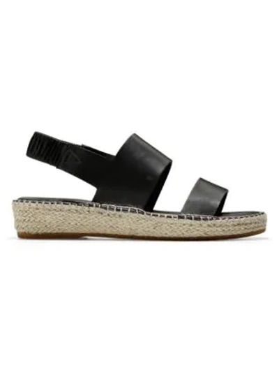 Shop Cole Haan Cloudfeel Leather Espadrille Slingback Sandals In Black