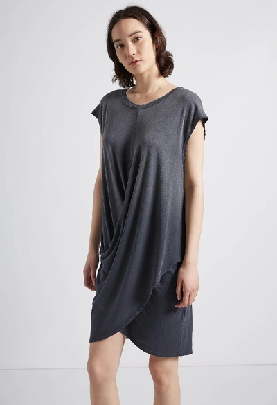 Shop Current Elliott The Draped Dress In Washed Black