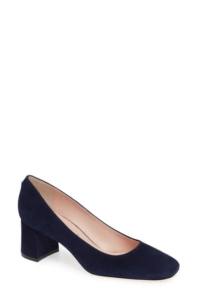 Shop Kate Spade Kylah Block Heel Pump In Navy