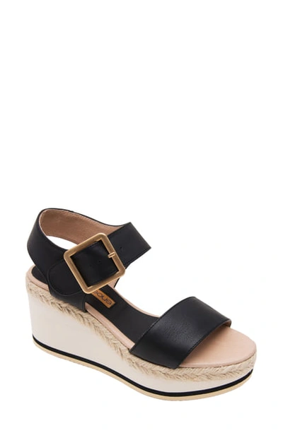 Shop Andre Assous Carmela Wedge Sandal In Black Leather