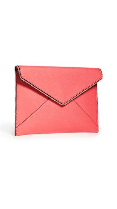 Shop Rebecca Minkoff Leo Clutch In Grapefruit