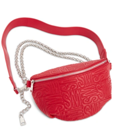 Shop Steve Madden Randie Embossed Belt Bag In Red