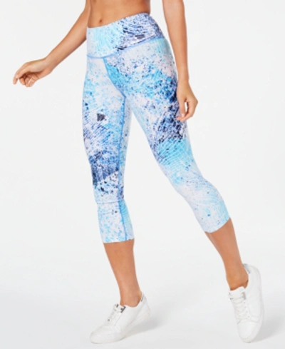 Shop Calvin Klein Performance Printed Cropped Leggings In Deep Dive Combo